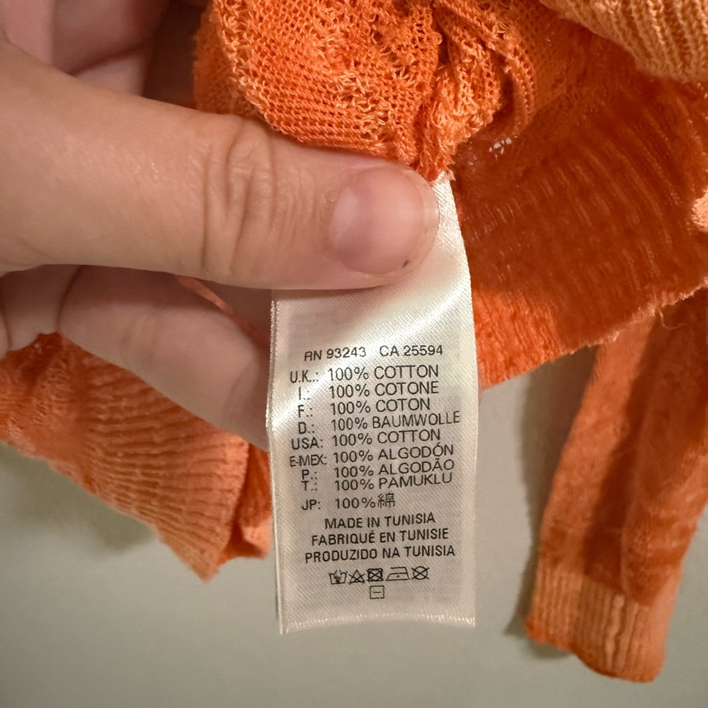 Diesel Sheer Orange Lightweight Knit Sweater Size XS - Picture 6 of 7